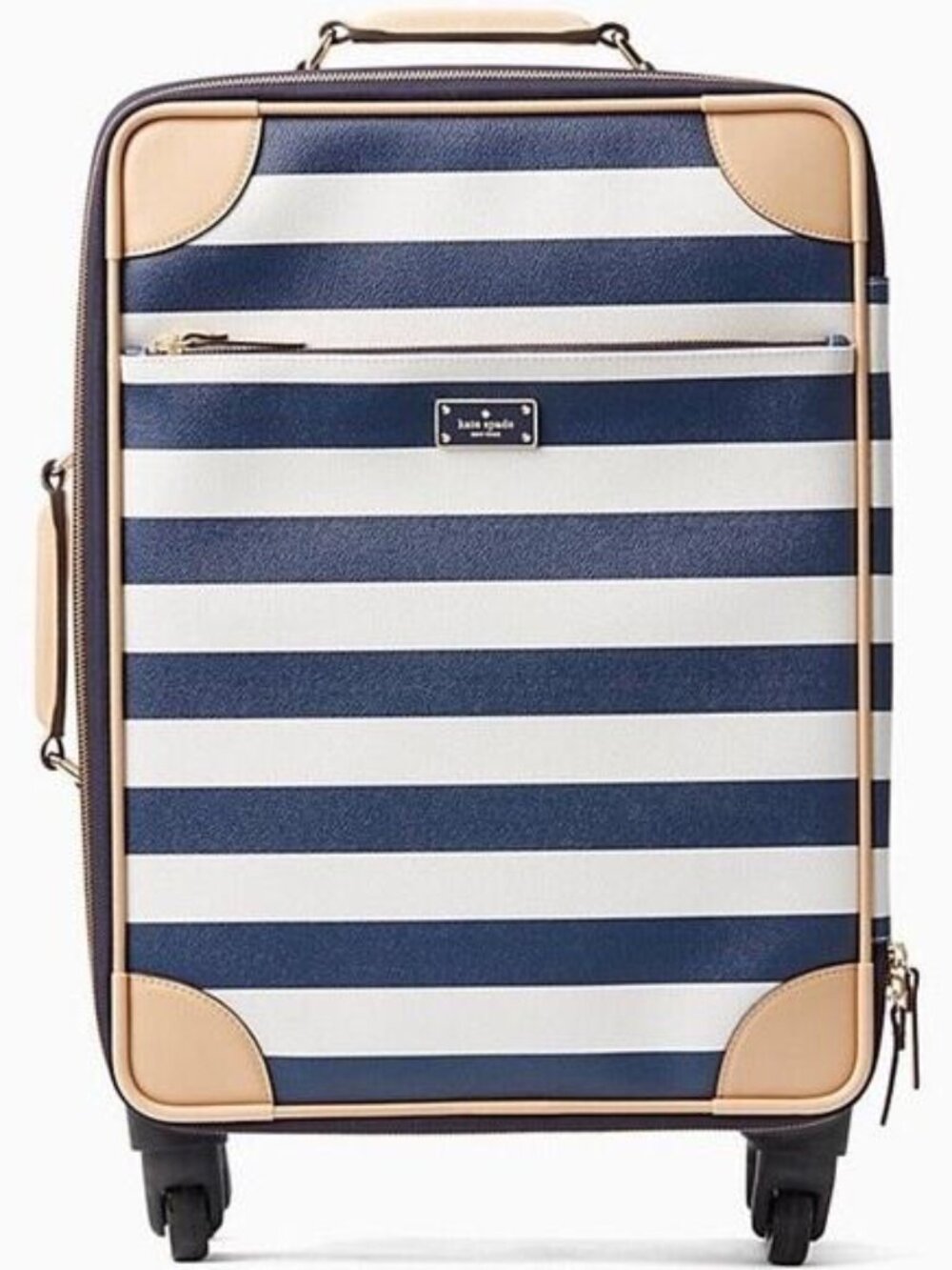 Kate Spade Bon Voyage Collection Blue & White Striped Spinner Carry-On